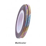 Banda decor pentru unghii cu Sclipici Curcubeu de 1-3mm